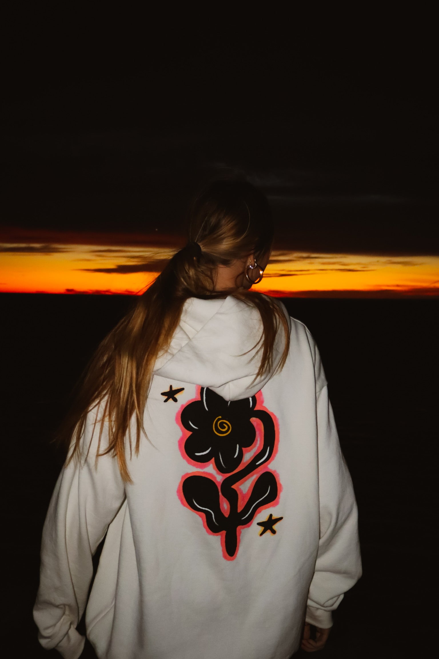 YMBF White Flower Hoodie