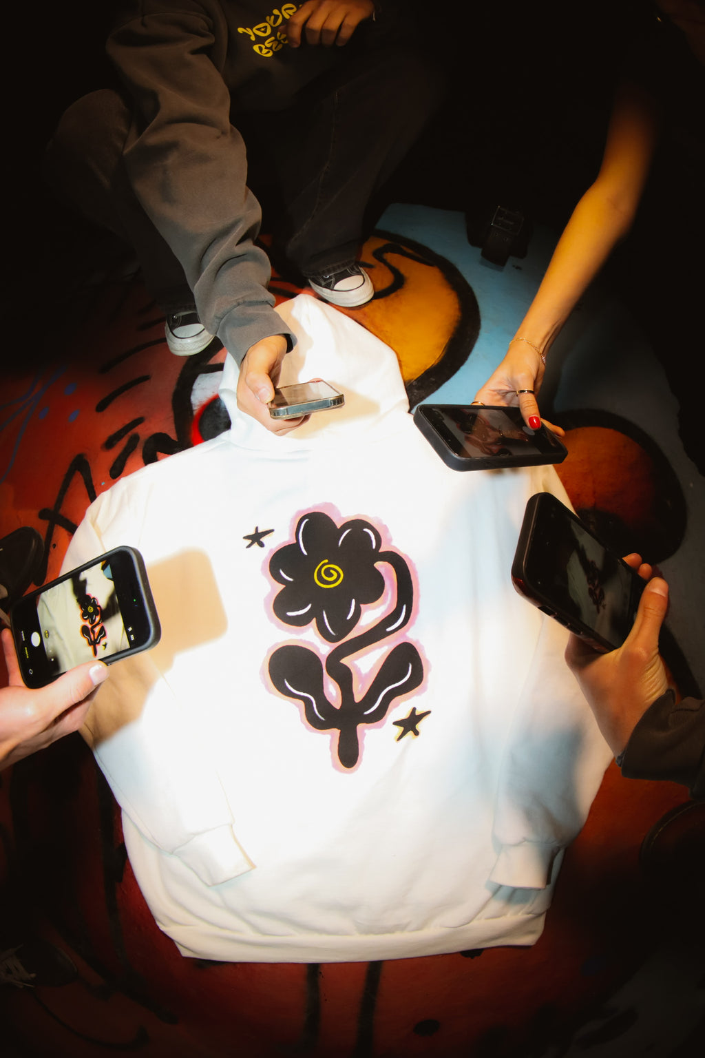 YMBF White Flower Hoodie